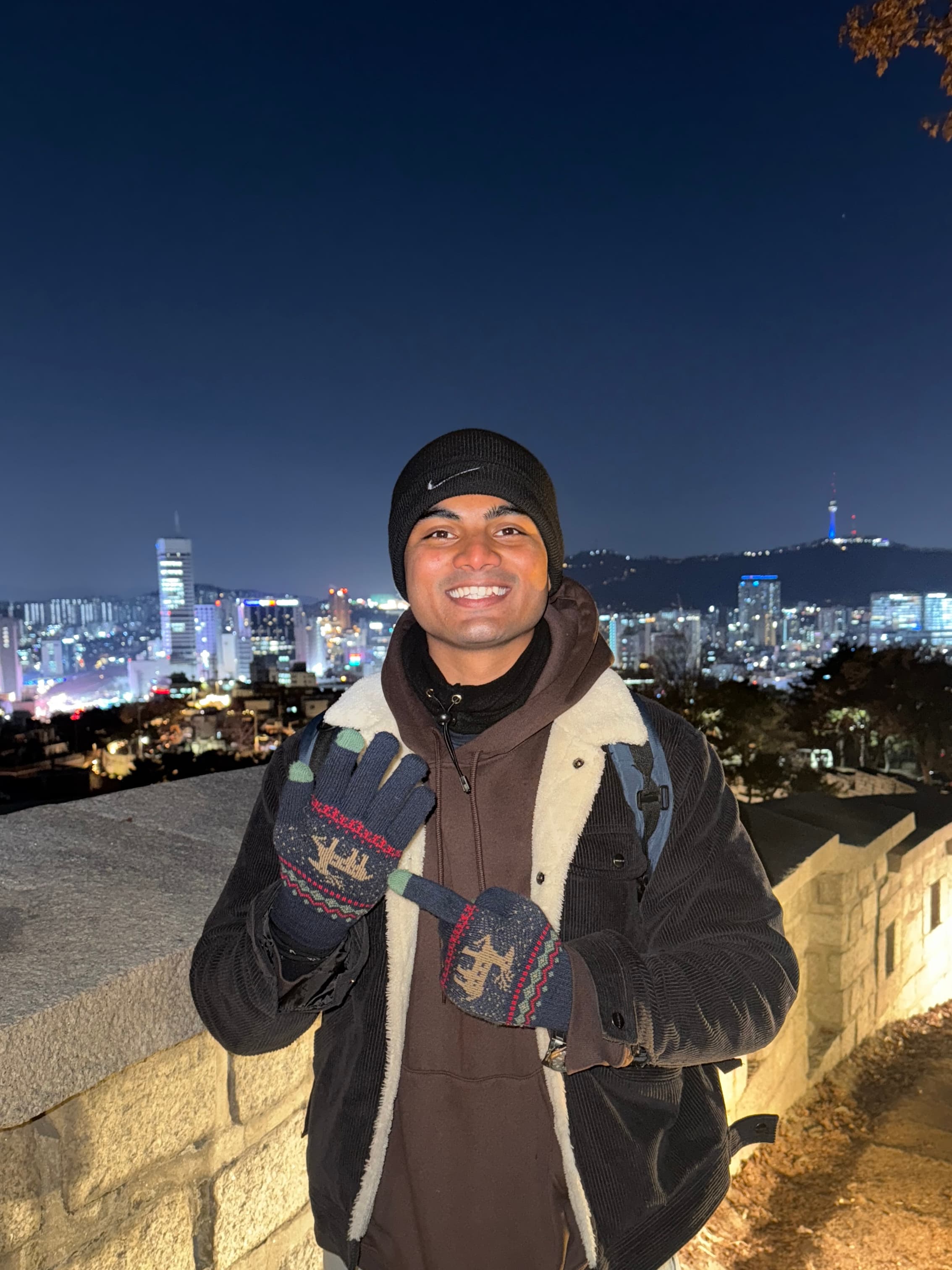 Mohamed Shaik Azeez, overlooking Seoul at night